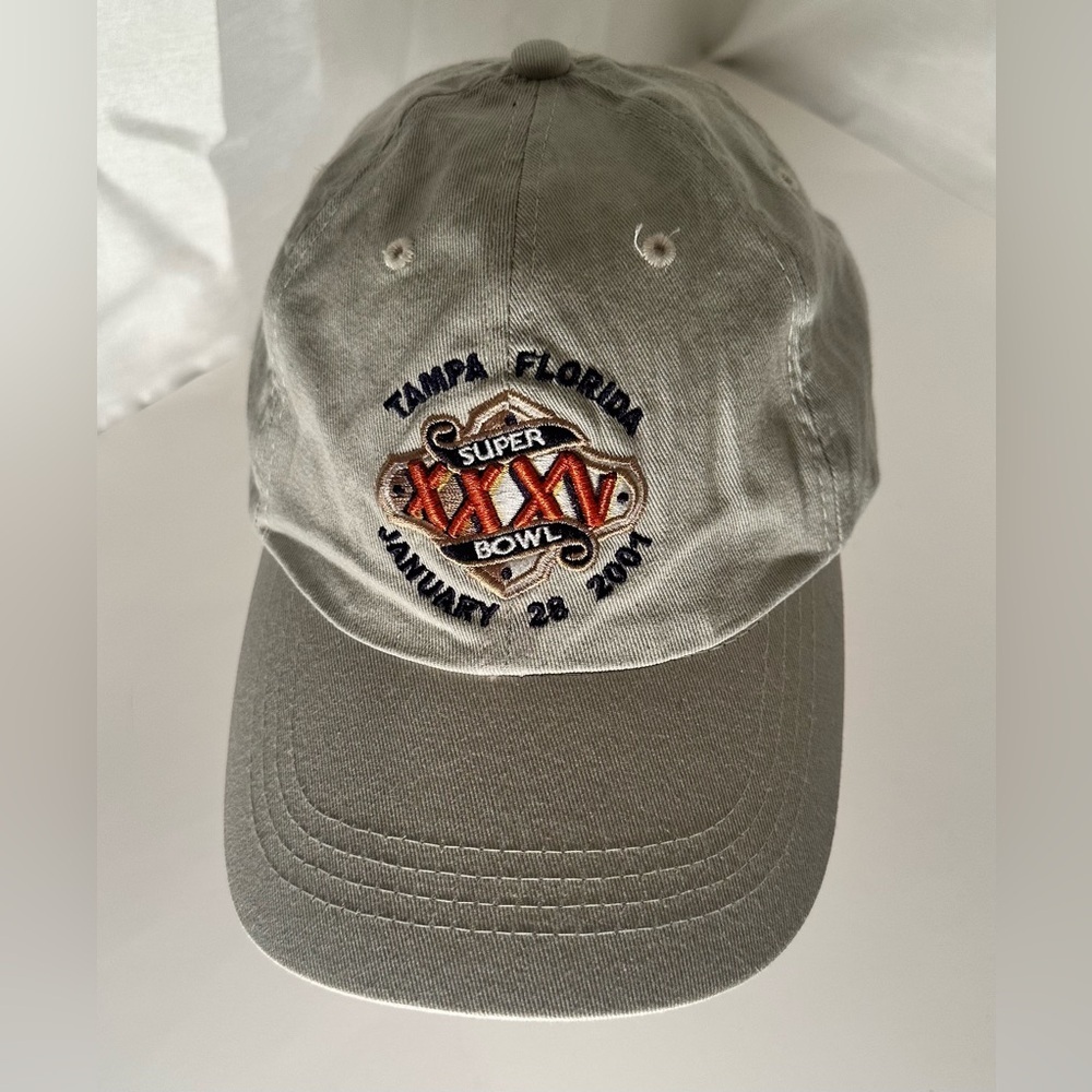 Vintage Tampa Florida Hat Cap Super Bowl XXXV 2001 NFL Logo Athletic StrapBack
